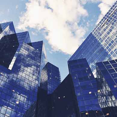 High-rise buildings in a banking district