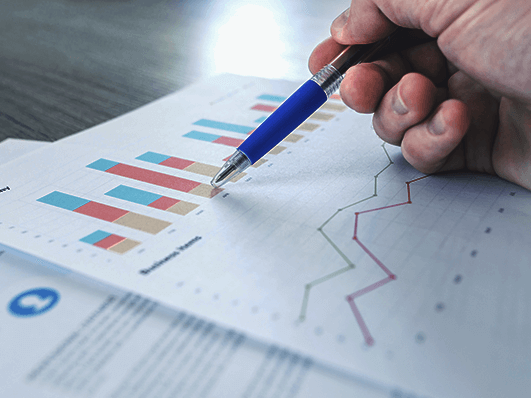 Analysis graphs printed on paper