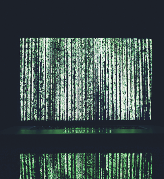 Code on a screen