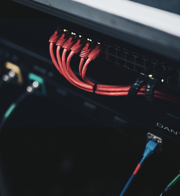 Power cable connected to hardware