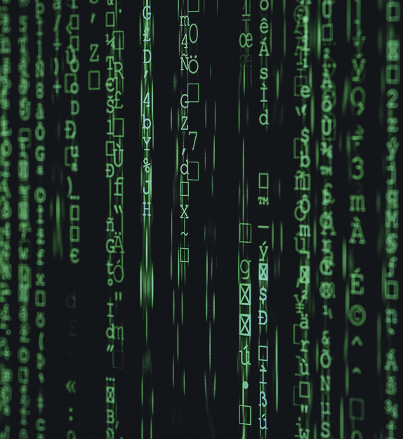 Cryptic characters on a screen