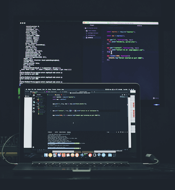 Code on a screen