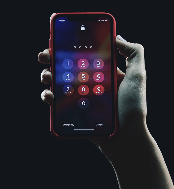 Locked cell phone screen