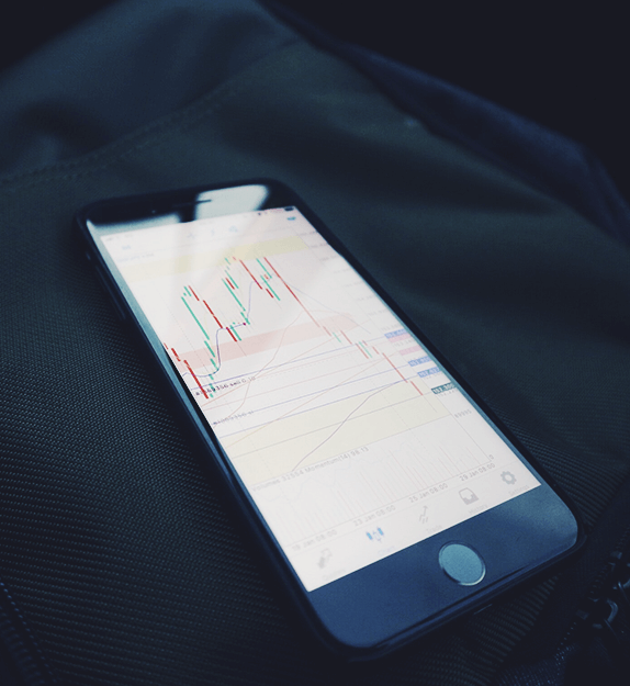 Trading diagramm am Handy