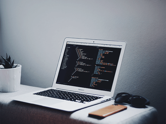 Code on a screen