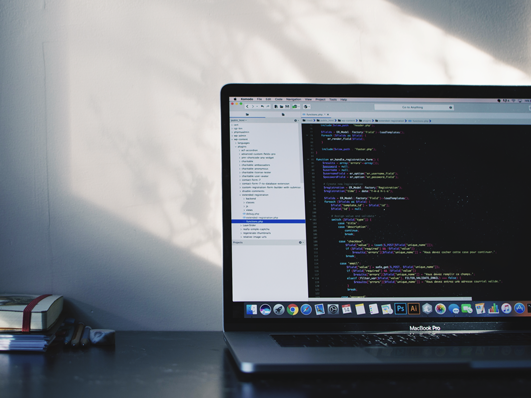 Code on a screen
