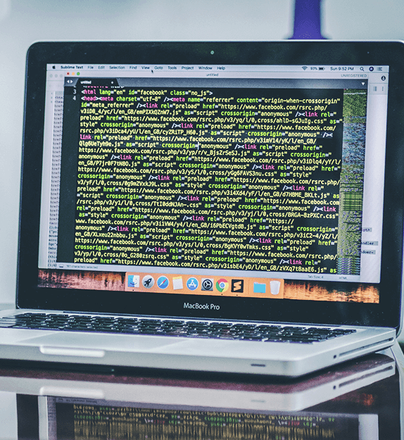 Code on a screen