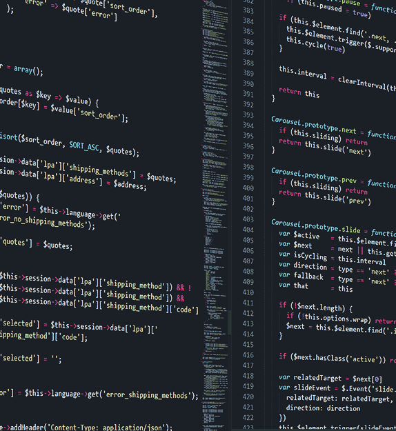 Code auf einem Bildschirm