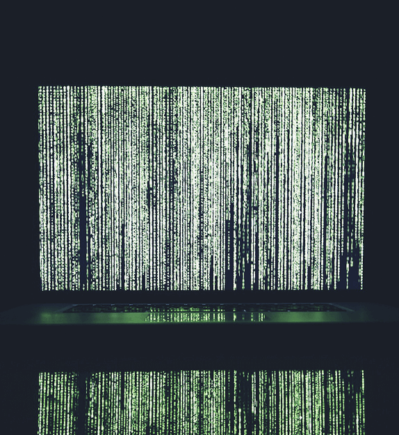 Code on a screen