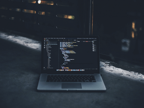 Code on a laptop screen