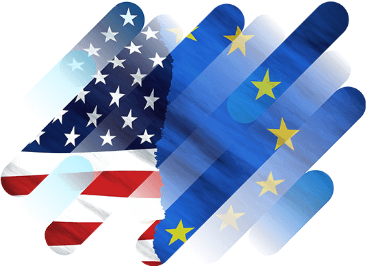 Europa und USA Flagge