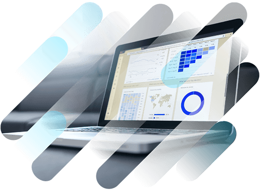 Laptop mit Statistiken auf dem Bildschirm