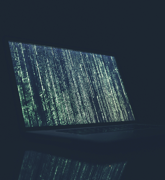 Code on a laptop screen