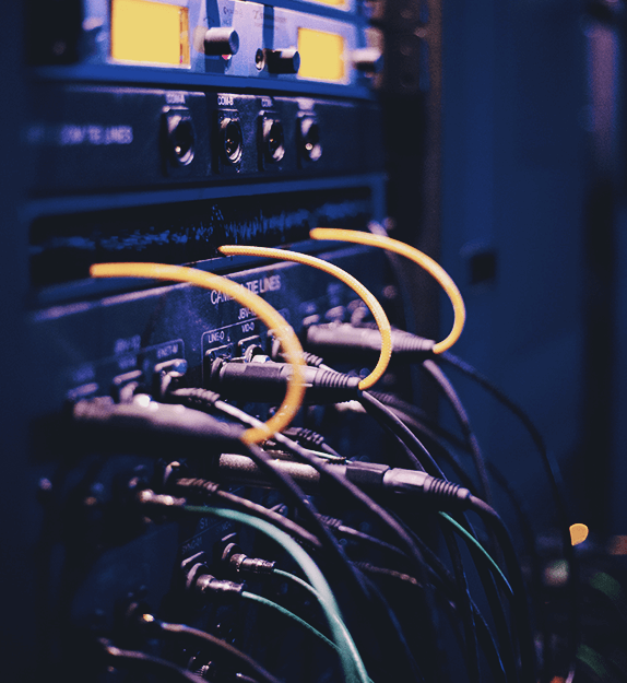 Cables connected to a server