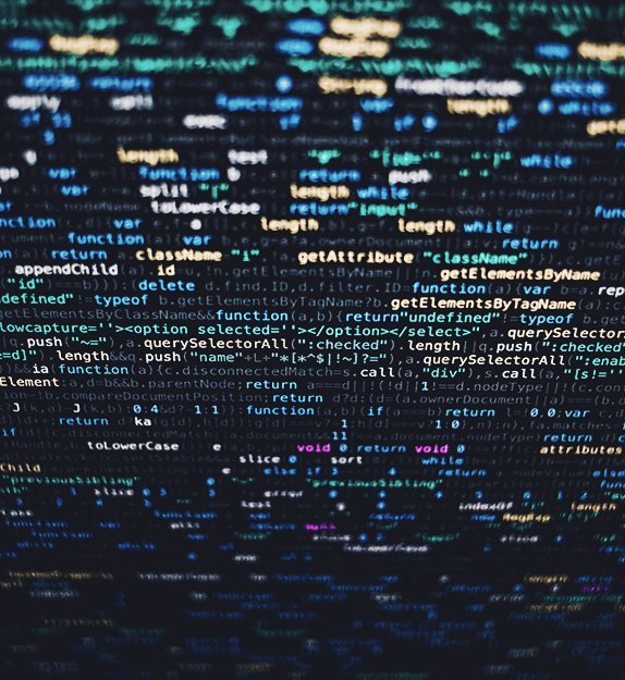 Code on a screen