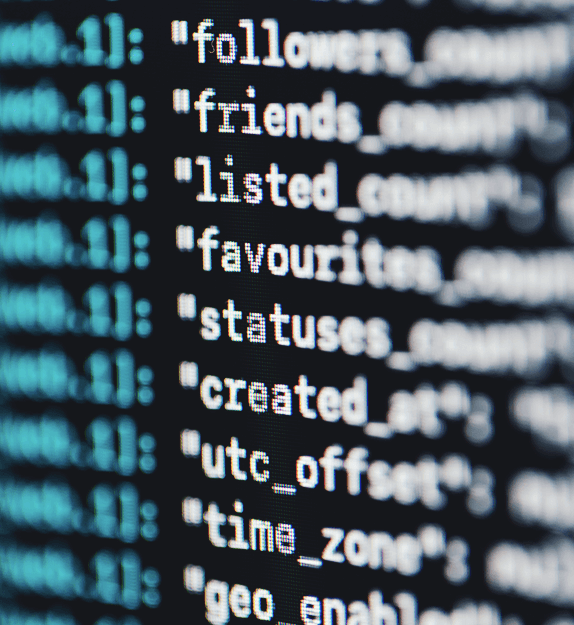 Code on a screen