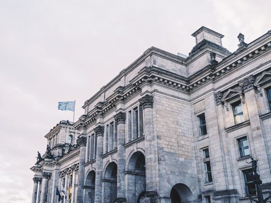 Exterior view from a government building