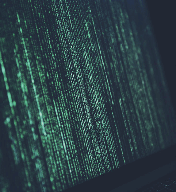 Code on a screen