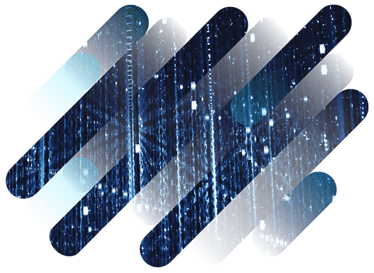 Abstract hero banner with data streams: visualizes Myra's globally distributed Anycast network