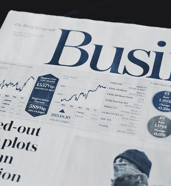 Ausschnitt einer Business Zeitung