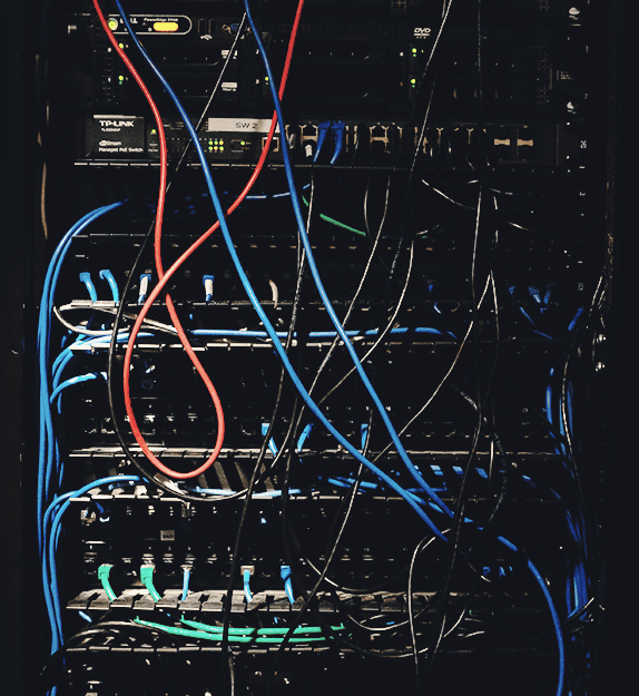 Power cable connected to hardware