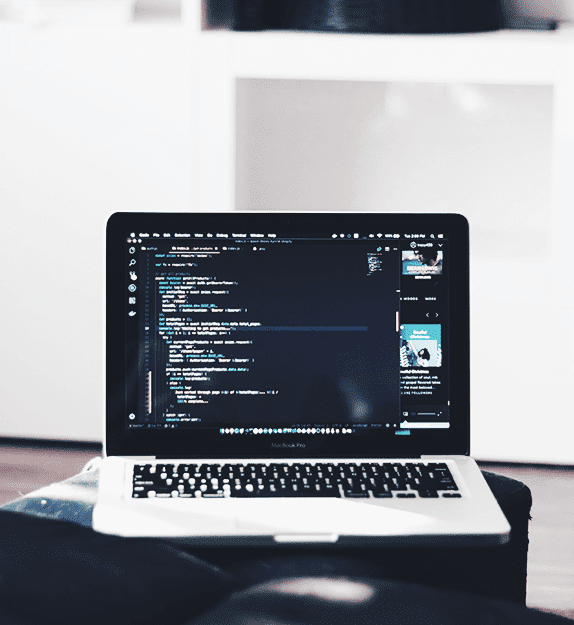 Code on a laptop screen