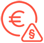 Icon mit Euro-Symbol und Paragraph: Geldstrafen drohen Unternehmen bei Verstößen gegen Compliance-Vorgaben