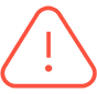 Warning triangle with exclamation mark: indicates cyber risks and potential threats to organizations