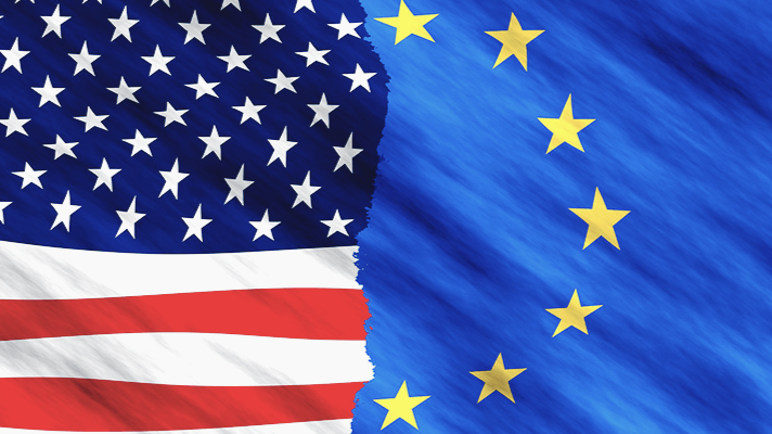 USA and European flag