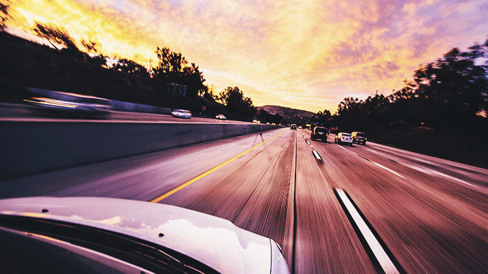 Highway at sunset