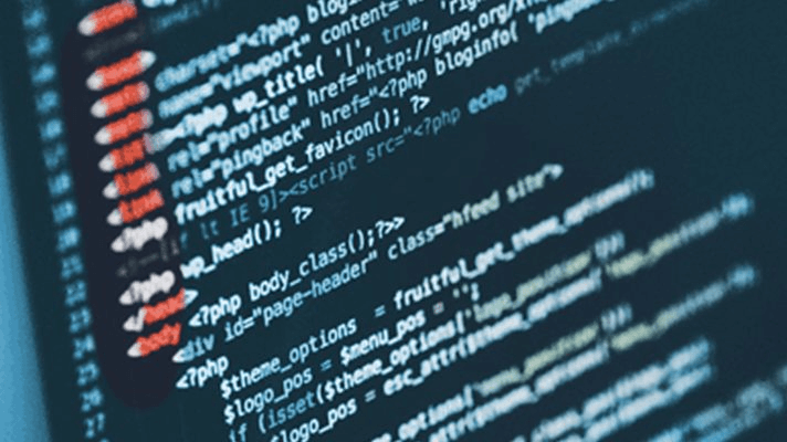 Code on a screen