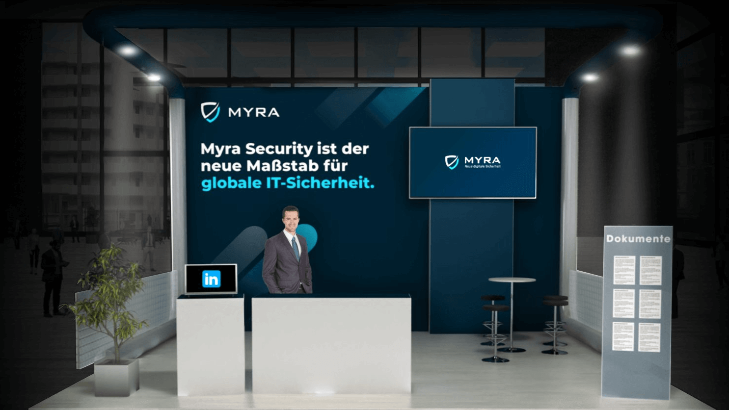 Myra Security digital exhibition booth