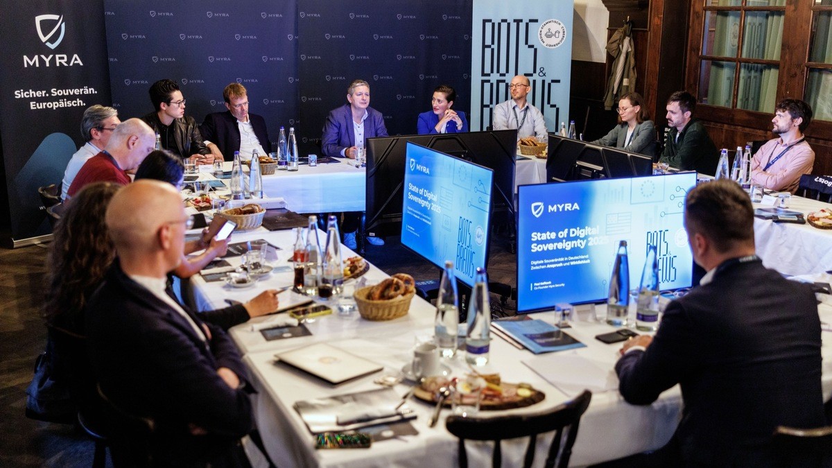 Myra Security presented a study on the state of digital sovereignty in Germany at the “Bots & Brews” media roundtable. (Photo: Matthias Balk)