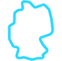 Icon with outline of Germany: symbol for data processing and cybersecurity Made in Germany